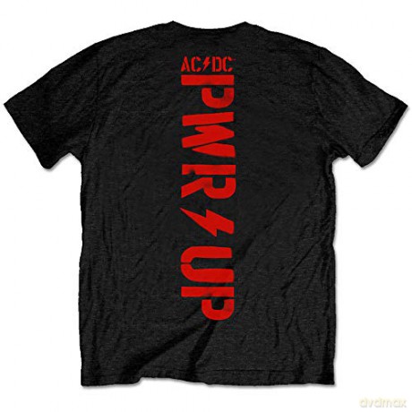 AC/DC: Unisex T-Shirt: Angus Finger Horns (Black) (Back Print) (Small)