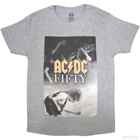 AC/DC: Unisex T-Shirt: Angus Stage (Grey) (Medium)