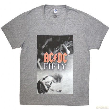 AC/DC: Unisex T-Shirt: Angus Stage (Grey) (Small)