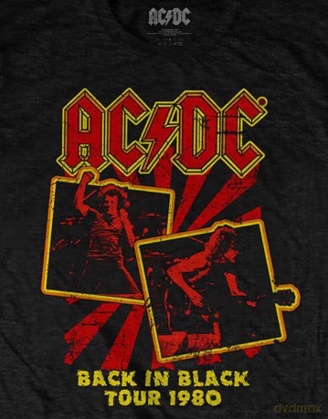 AC/DC: Unisex T-Shirt: Back in Black Tour 1980 (Black) (Small)