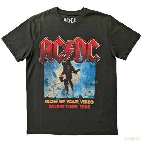 AC/DC: Unisex T-Shirt: Blow Up Your Video (Green) (Large)