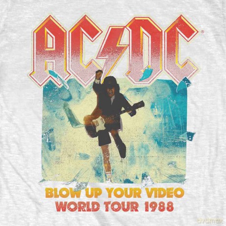 AC/DC: Unisex T-Shirt: Blow Up Your Video (White) (Medium)