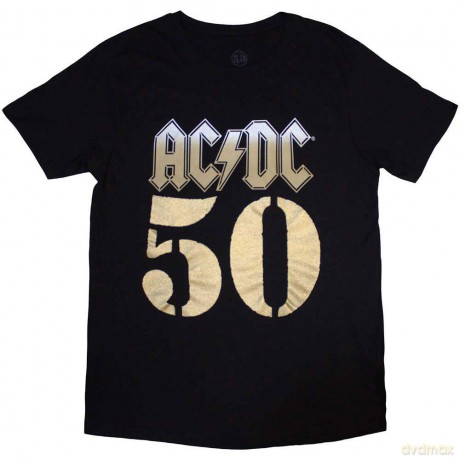 AC/DC: Unisex T-Shirt: Bolt Array (Black) (Back Print) (Large)