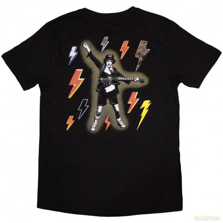 AC/DC: Unisex T-Shirt: Bolt Array (Black) (Back Print) (Medium)