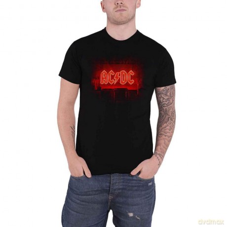 AC/DC: Unisex T-Shirt: Dark Stage/Track list (Black) (Back Print) (Small)