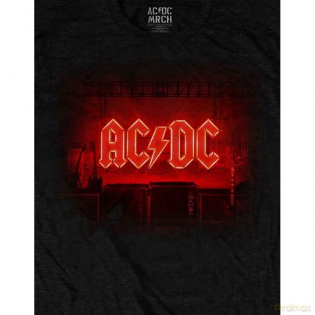 AC/DC: Unisex T-Shirt: Dark Stage/Track list (Black) (Back Print) (Small)
