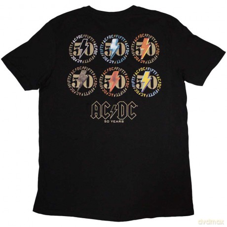 AC/DC: Unisex T-Shirt: Emblems (Black) (Back Print) (Small)