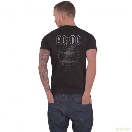 AC/DC: Unisex T-Shirt: FTATR 40th Monochrome (Black) (Back Print) (Medium)
