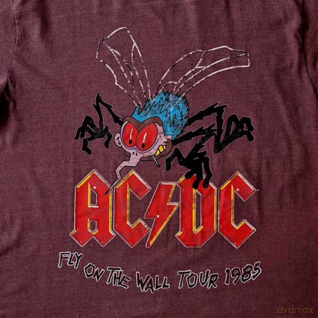 AC/DC: Unisex T-Shirt: Fly On The Wall Tour (Maroon Red) (Large)