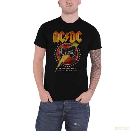 AC/DC: Unisex T-Shirt: For Those About To Rock 81 (Black) (Large)