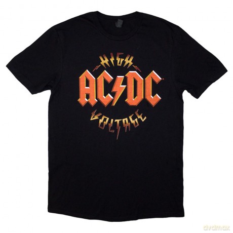 AC/DC: Unisex T-Shirt: High Voltage RnR (Black) (Back Print) (Medium)