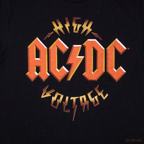 AC/DC: Unisex T-Shirt: High Voltage RnR (Black) (Back Print) (Medium)