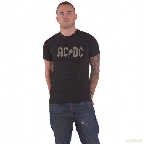 AC/DC: Unisex T-Shirt: Logo (Black) (Hi-Build) (Large)