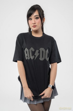 AC/DC: Unisex T-Shirt: Logo (Black) (Hi-Build) (Small)
