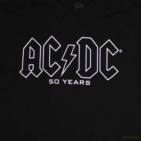 AC/DC: Unisex T-Shirt: Logo History (Black) (Back Print) (Medium)