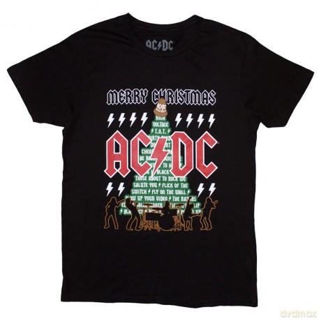 AC/DC: Unisex T-Shirt: Merry Christmas (Black) (Medium)