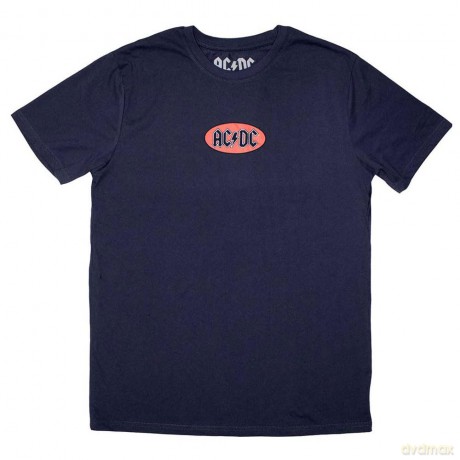 AC/DC: Unisex T-Shirt: Mini Oval Logo (Navy Blue) (Large)