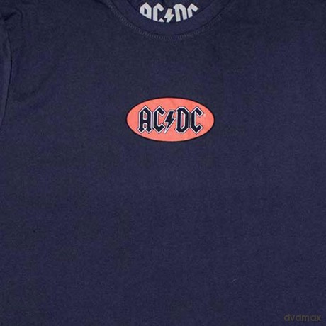 AC/DC: Unisex T-Shirt: Mini Oval Logo (Navy Blue) (Large)