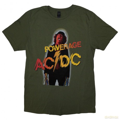 AC/DC: Unisex T-Shirt: Powerage (Khaki Green) (Medium)