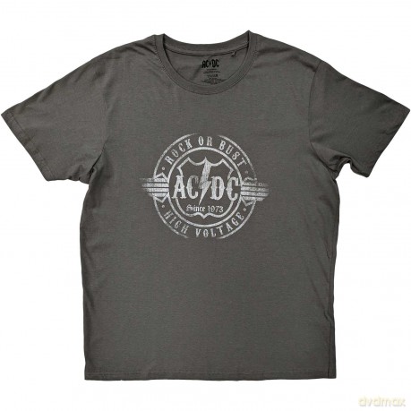 AC/DC: Unisex T-Shirt: Rock or Bust (Charcoal Grey) (Large)