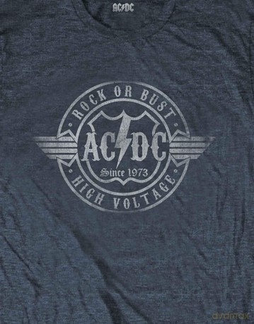 AC/DC: Unisex T-Shirt: Rock or Bust (Heather Grey) (Small)