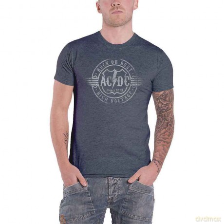 AC/DC: Unisex T-Shirt: Rock or Bust (Heather Grey) (X-Large)
