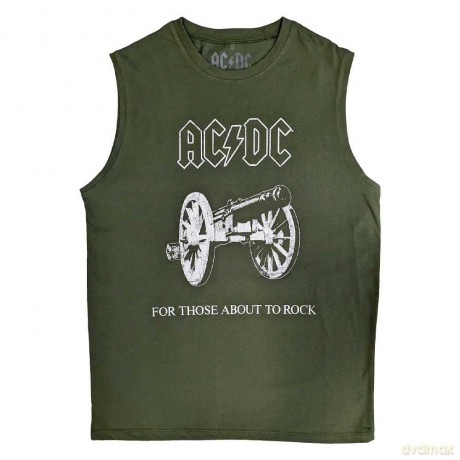 AC/DC: Unisex Tank T-Shirt: About To Rock (Green) (Small)