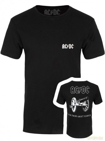 AC/DC: Unisex Tee: About To Rock (Back Print/Retail Pack) (Small)