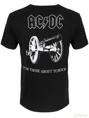 AC/DC: Unisex Tee: About To Rock (Back Print/Retail Pack) (Small)
