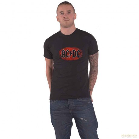 AC/DC: Unisex Tee: Oval Logo Vintage (Large)