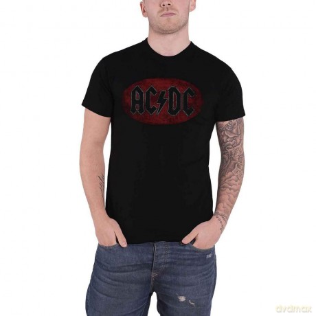 AC/DC: Unisex Tee: Oval Logo Vintage (Small)