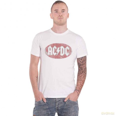 AC/DC: Unisex Tee: Oval Logo Vintage (Small)