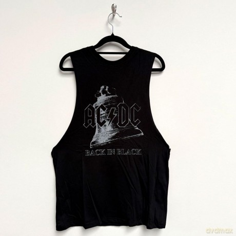 AC/DC: Unisex Vest T-Shirt: Back In Black Bell (Black) (X-Large)