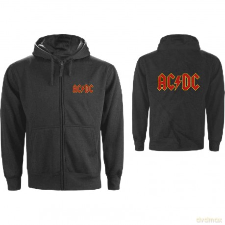 AC/DC: Unisex Zipped Hoodie: Logo (Back Print) (Medium)