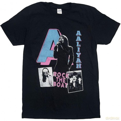 Aaliyah: Unisex T-Shirt: Rock The Boat (Black) (Large)