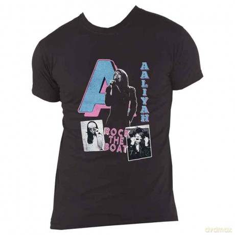 Aaliyah: Unisex T-Shirt: Rock The Boat (Black) (X-Large)