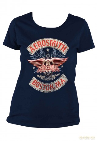 Aerosmith: Ladies T-Shirt: Boston Pride (Navy Blue) (X-Small)
