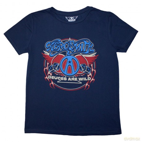 Aerosmith: Ladies T-Shirt: Rainbow Spade (Denim Blue) (Small)