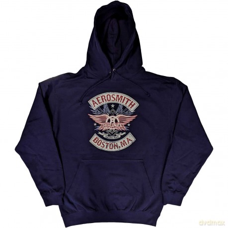Aerosmith: Unisex Pullover Hoodie: Boston Pride (Navy Blue) (X-Large)