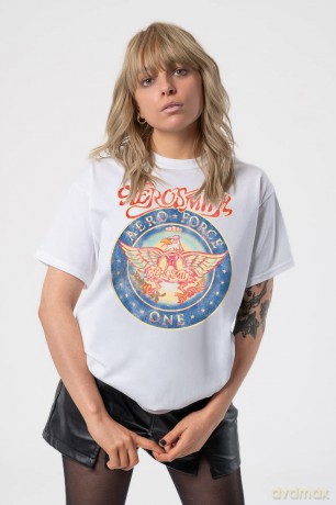 Aerosmith: Unisex T-Shirt: Aero Force (White) (Small)