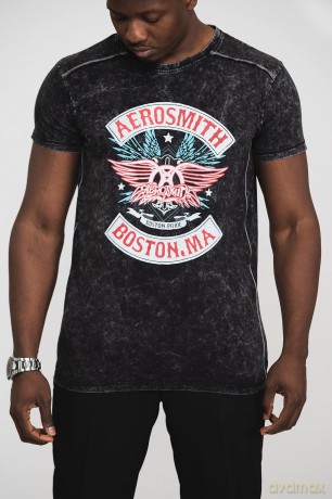 Aerosmith: Unisex T-Shirt: Boston Pride (Black) (Wash Collection) (Medium)