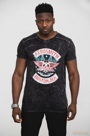 Aerosmith: Unisex T-Shirt: Boston Pride (Black) (Wash Collection) (Medium)