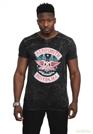 Aerosmith: Unisex T-Shirt: Boston Pride (Black) (Wash Collection) (Small)