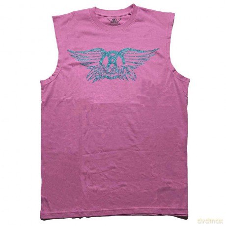 Aerosmith: Unisex Tank T-Shirt: Glitter Print Logo (Pink) (Embellished) (Small)