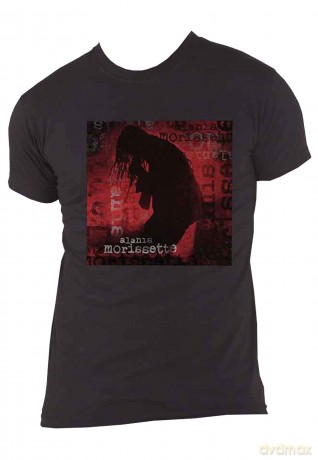 Alanis Morissette: Unisex T-Shirt: Ironic Silhouette (Black) (Large)
