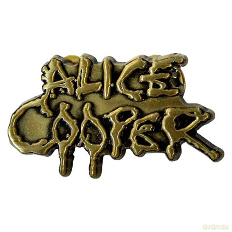 Alice Cooper: Pin Badge: Dripping Logo Gold