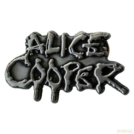 Alice Cooper: Pin Badge: Dripping Logo Silver