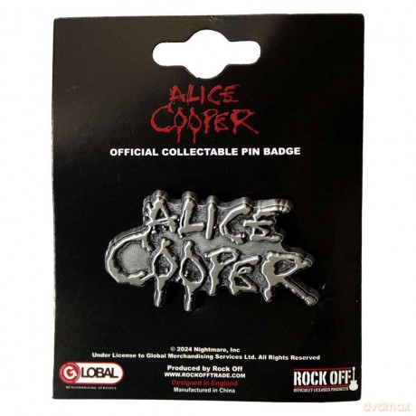 Alice Cooper: Pin Badge: Dripping Logo Silver