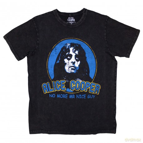 Alice Cooper: Unisex Stone Wash T-Shirt: No More Mr Nice Guy (Black) (Small)