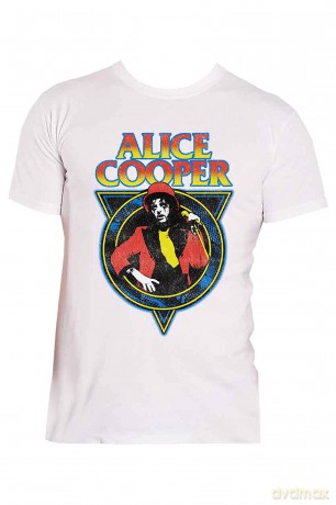 Alice Cooper: Unisex T-Shirt: Snakeskin (White) (Medium)